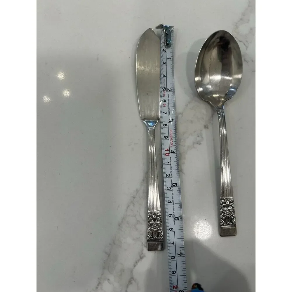 Vtg Set Oneida Community CORONATION 1936 Silver Plate Sugar Spoon & Butter Knife